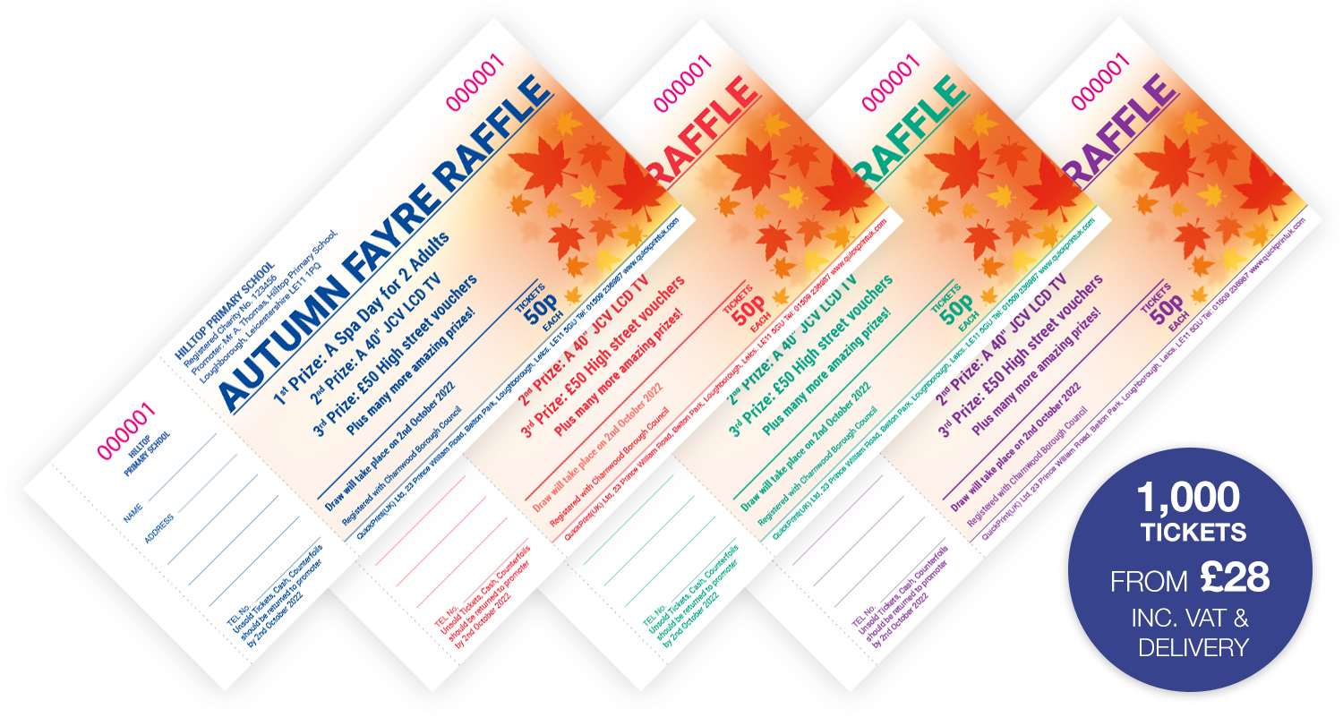 Custom Autumn Themed Raffle Tickets