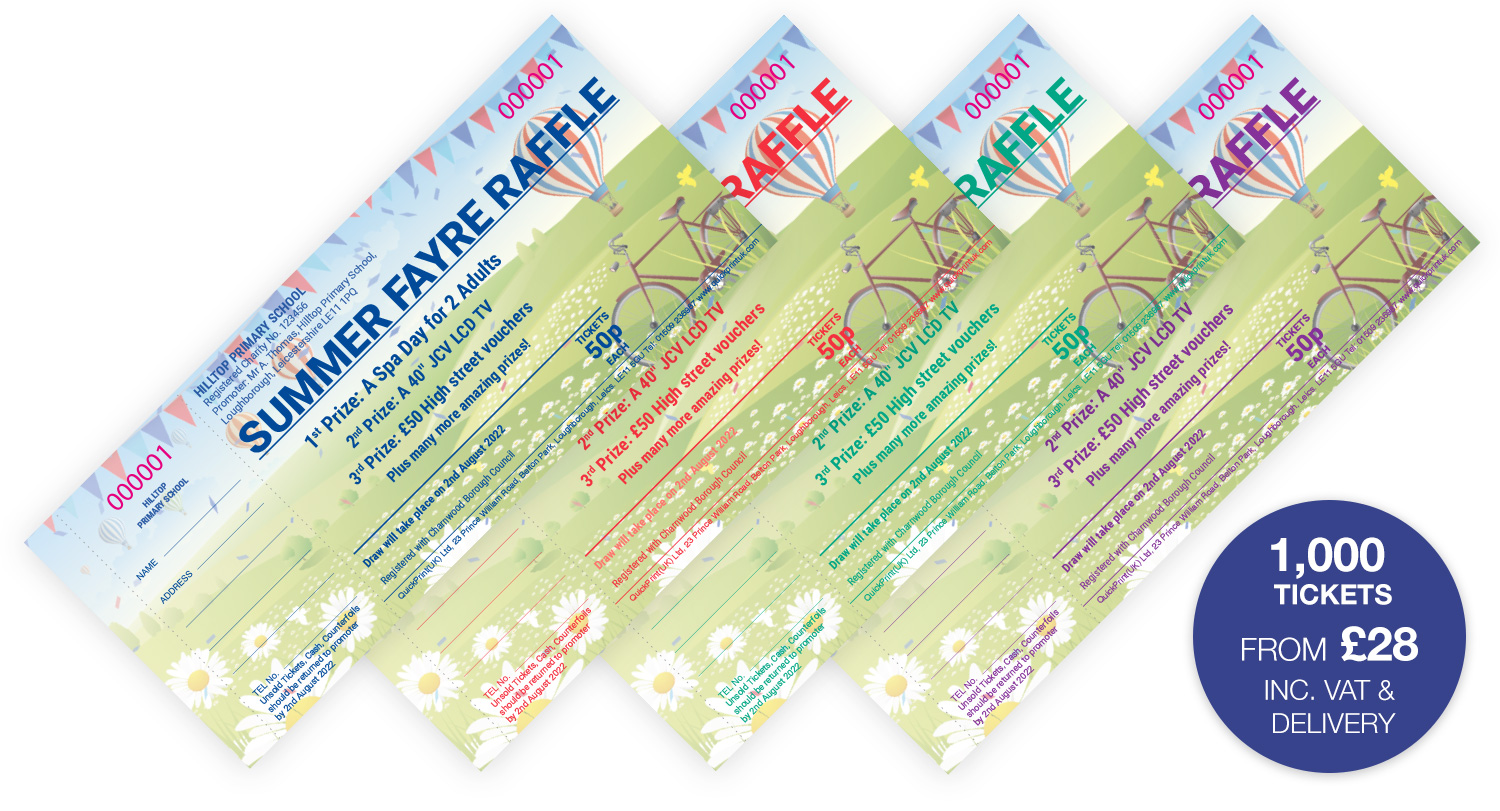 Summer theme raffle tickets