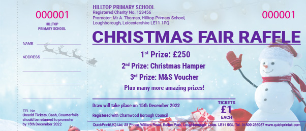 Christmas raffle ticket