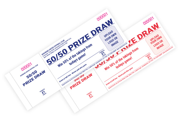50/50 prize draw tickets