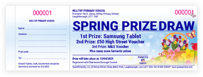 spring theme raffle ticket