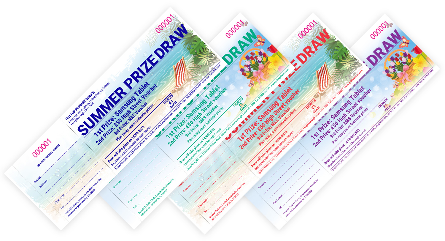 seasonal raffle ticket designs