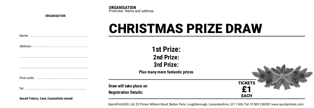 Christmas raffle ticket